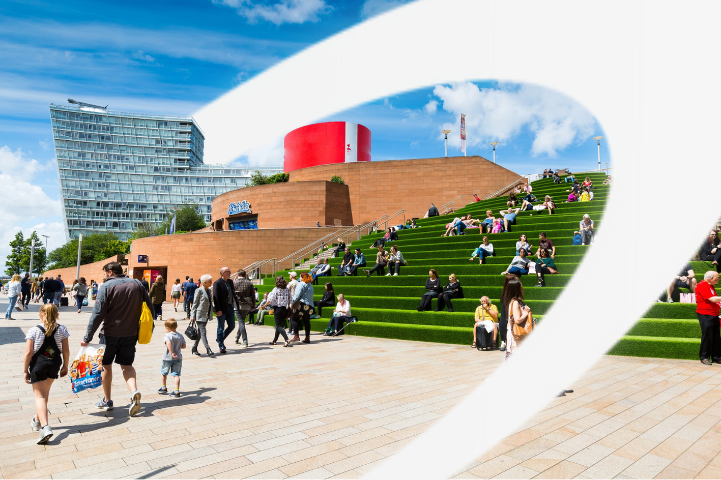 Liverpool One shopping centre wrapped in a Halo
