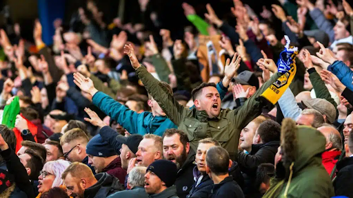 Football fans celebrating